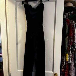 fab'rik Classic Sapphire Velvet Jumpsuit